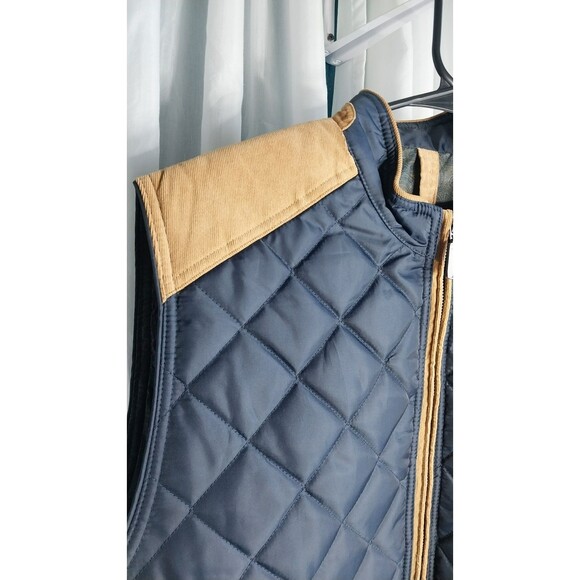 Alan Flusser Vest Mens XL Blue Quilted Corduroy Trim Paisley Lining - Picture 3 of 8